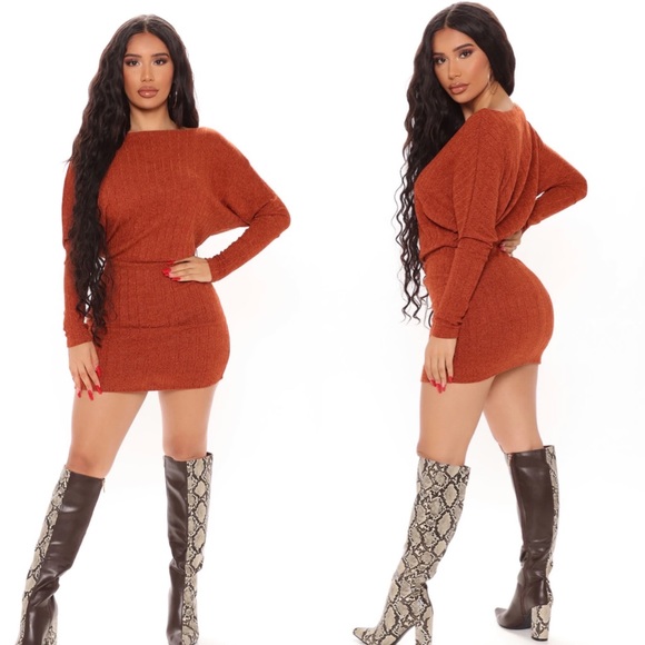 Fashion Nova Rust Mini Dress - Picture 1 of 4